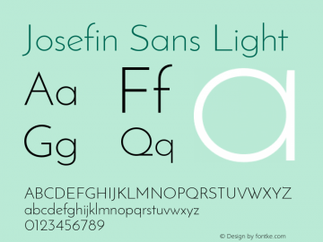 JosefinSans Version 1.0 Font Sample