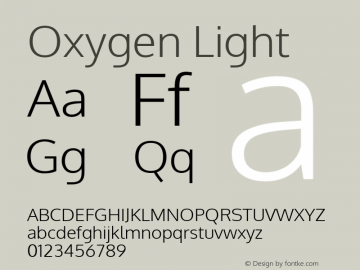 Oxygen Version 1.0 Font Sample