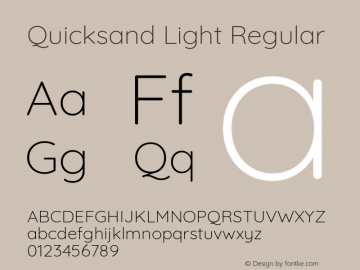 QuicksandLight Version 1.0 Font Sample