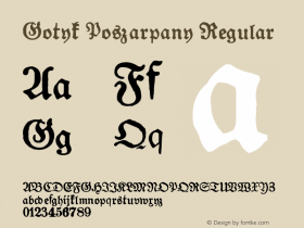 Gotyk Poszarpany Regular 1.1 Font Sample