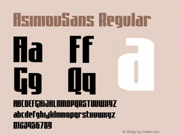 AsimovSans Regular Macromedia Fontographer 4.1 25/05/02 Font Sample
