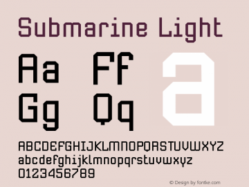 Submarine Light Macromedia Fontographer 4.1.2 2/11/03 Font Sample