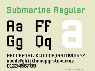 Submarine Regular Macromedia Fontographer 4.1.2 2/11/03 Font Sample