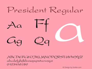 President Regular 001.003 Font Sample