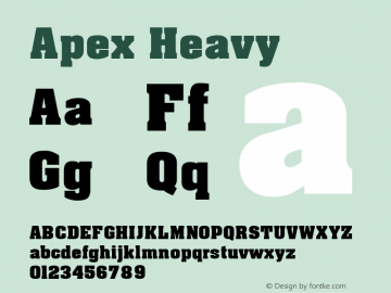 Apex Heavy 1.0 Tue Sep 06 19:09:36 1994 Font Sample