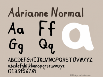 Adrianne Normal 1.0 Tue Sep 06 19:39:47 1994 Font Sample