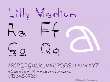 Lilly Medium Version 001.000 Font Sample