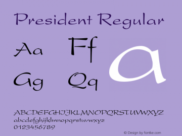 President Regular 1.0 Font Sample