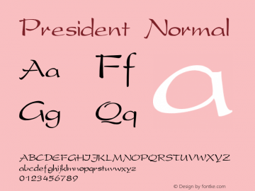 President Normal 1.0 Thu May 27 21:09:17 1993 Font Sample