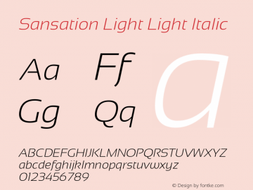 Sansation Light Light Italic 图片样张