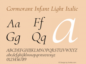 Cormorant Infant Light Italic  Font Sample