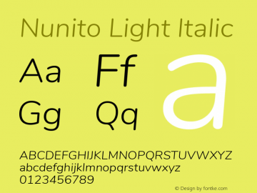 Nunito Light Italic 图片样张