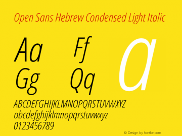 OpenSansHebrewCondensedLight Version 1.0 Font Sample