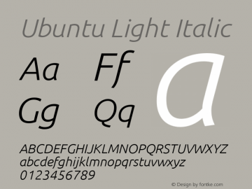 UbuntuLight Version 1.0 Font Sample