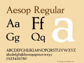 Aesop Regular 1.0 Thu Oct 26 16:45:19 1995 Font Sample