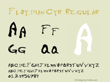 FloydianCyr Regular 1.1 Font Sample