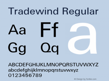 Tradewind Regular Unknown Font Sample