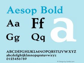 Aesop Bold Version 1.0 20-10-2002 Font Sample