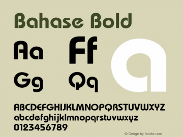 Bahase Bold 1.000 Font Sample