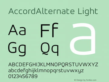 AccordAlternate-Light 001.001 Font Sample
