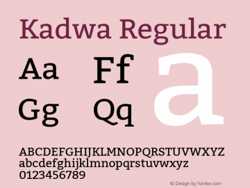 Kadwa Regular  Font Sample