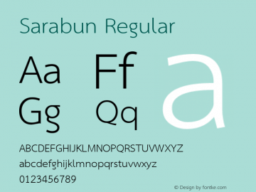 Sarabun Regular  Font Sample