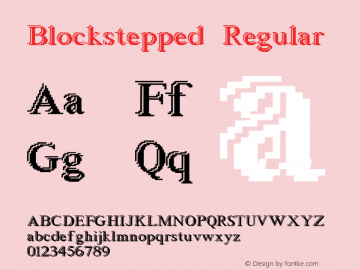 Blockstepped Regular 1.00 Font Sample