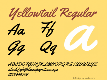 Yellowtail Regular  Font Sample