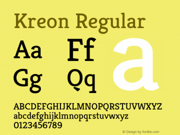 Kreon Regular  Font Sample
