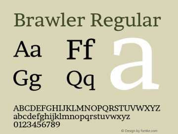 Brawler Regular  Font Sample