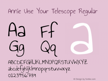 Annie Use Your Telescope Regular  Font Sample