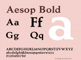 Aesop Bold 1.0 Fri May 14 11:39:16 1999 Font Sample