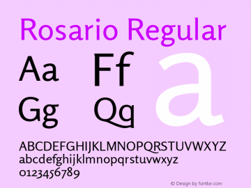 Rosario Regular  Font Sample