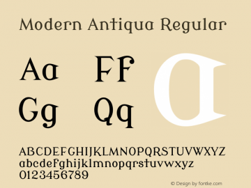Modern Antiqua Regular  Font Sample