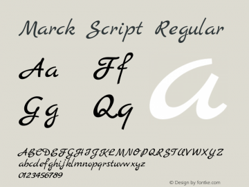 Marck Script Regular  Font Sample