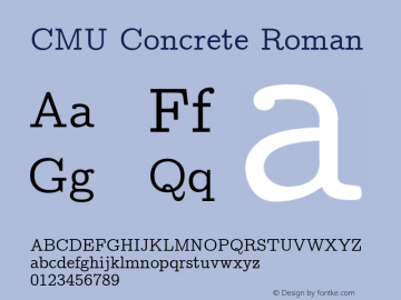 CMU Concrete Roman  Font Sample