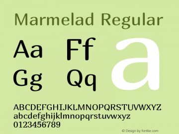 Marmelad Regular  Font Sample