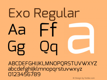 Exo Regular  Font Sample