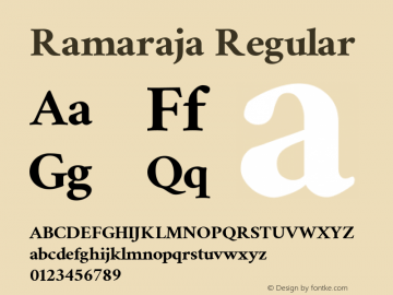 Ramaraja Regular  Font Sample