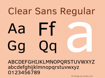 Clear Sans Regular  Font Sample