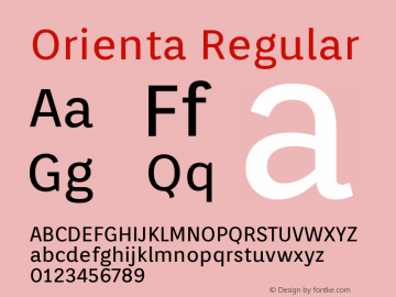 Orienta Regular  Font Sample