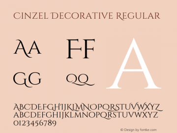 Cinzel Decorative Regular  Font Sample