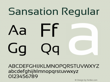 Sansation Regular  Font Sample