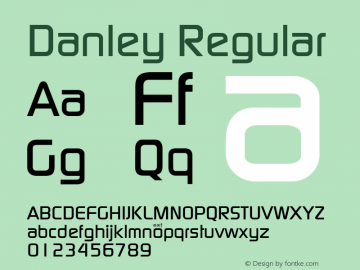 Danley Regular Macromedia Fontographer 4.1 4/7/97图片样张