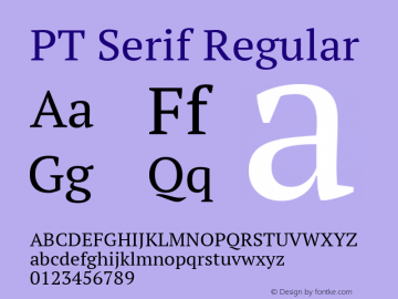 PT Serif Regular  Font Sample