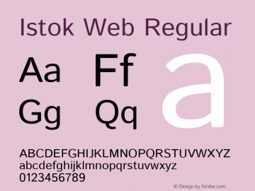 Istok Web Regular  Font Sample