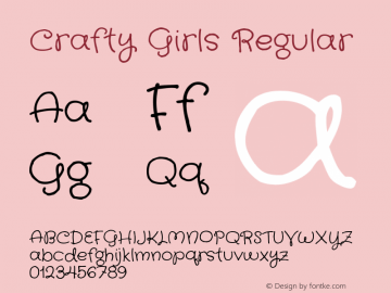 Crafty Girls Regular  Font Sample