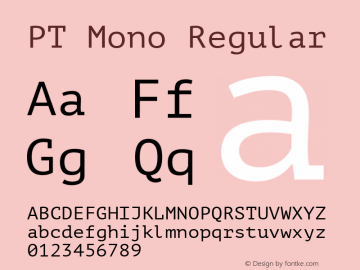 PT Mono Regular 图片样张