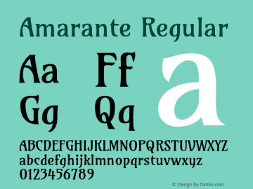 Amarante Regular  Font Sample