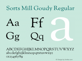 Sorts Mill Goudy Regular  Font Sample